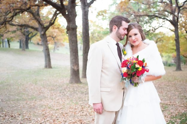 groom and bride in fur