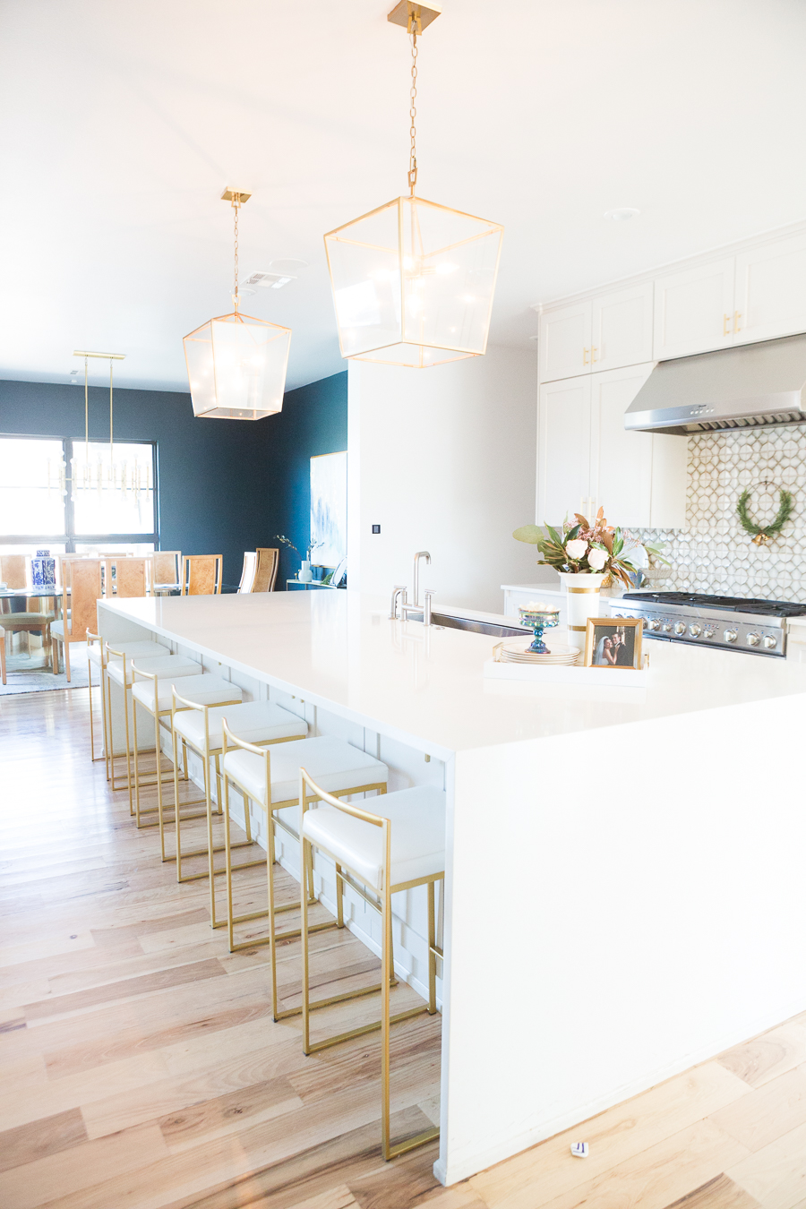 gold stools kitchen