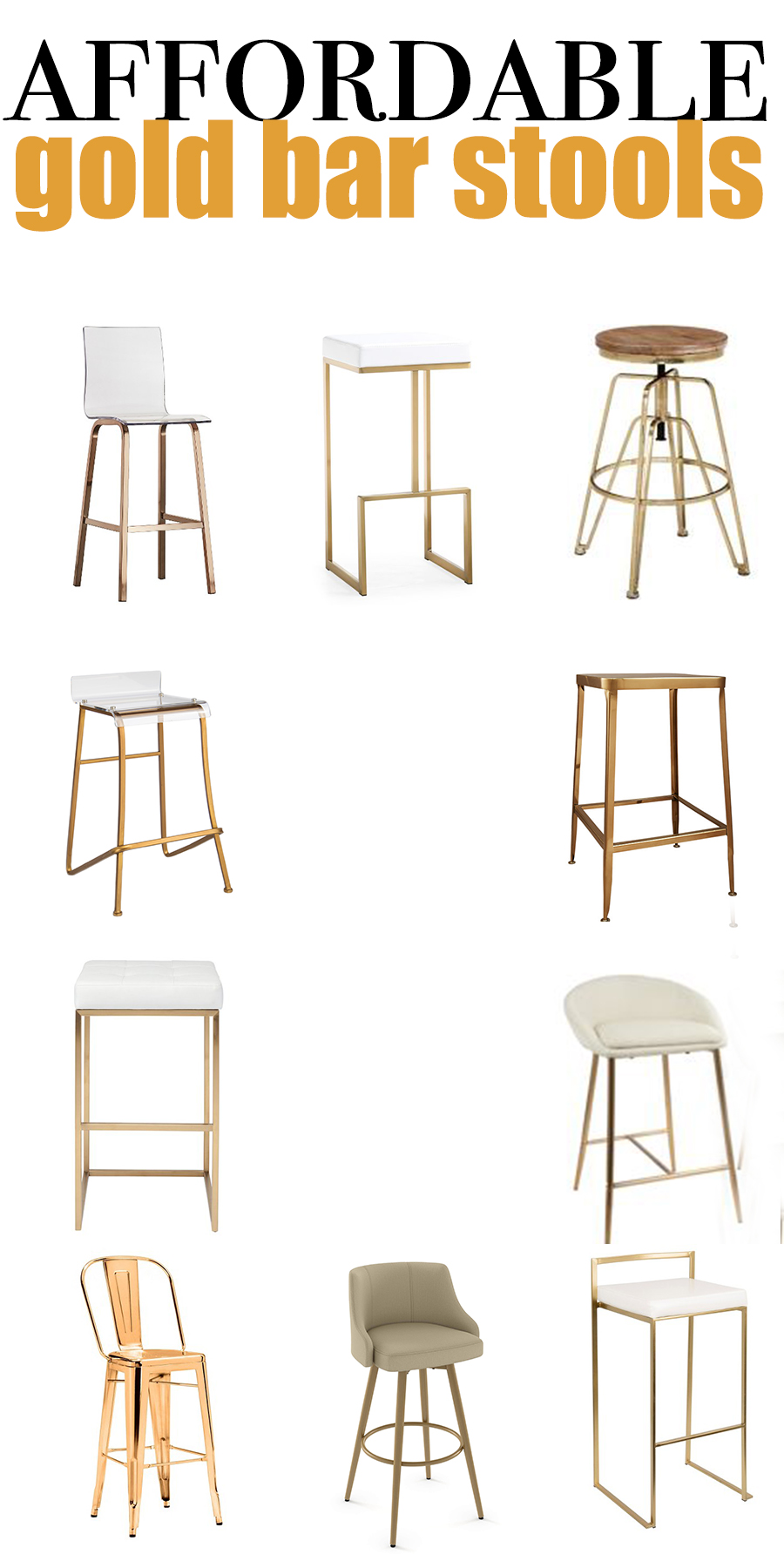 10 Affordable Gold Bar Stools for Modern Kitchen Design CC & Mike