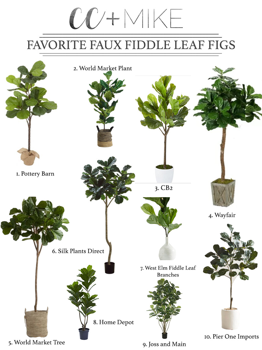 10 Beautiful Faux Fiddle Leaf Fig Trees and Plants for Home Decor affordable faux fiddle leaf