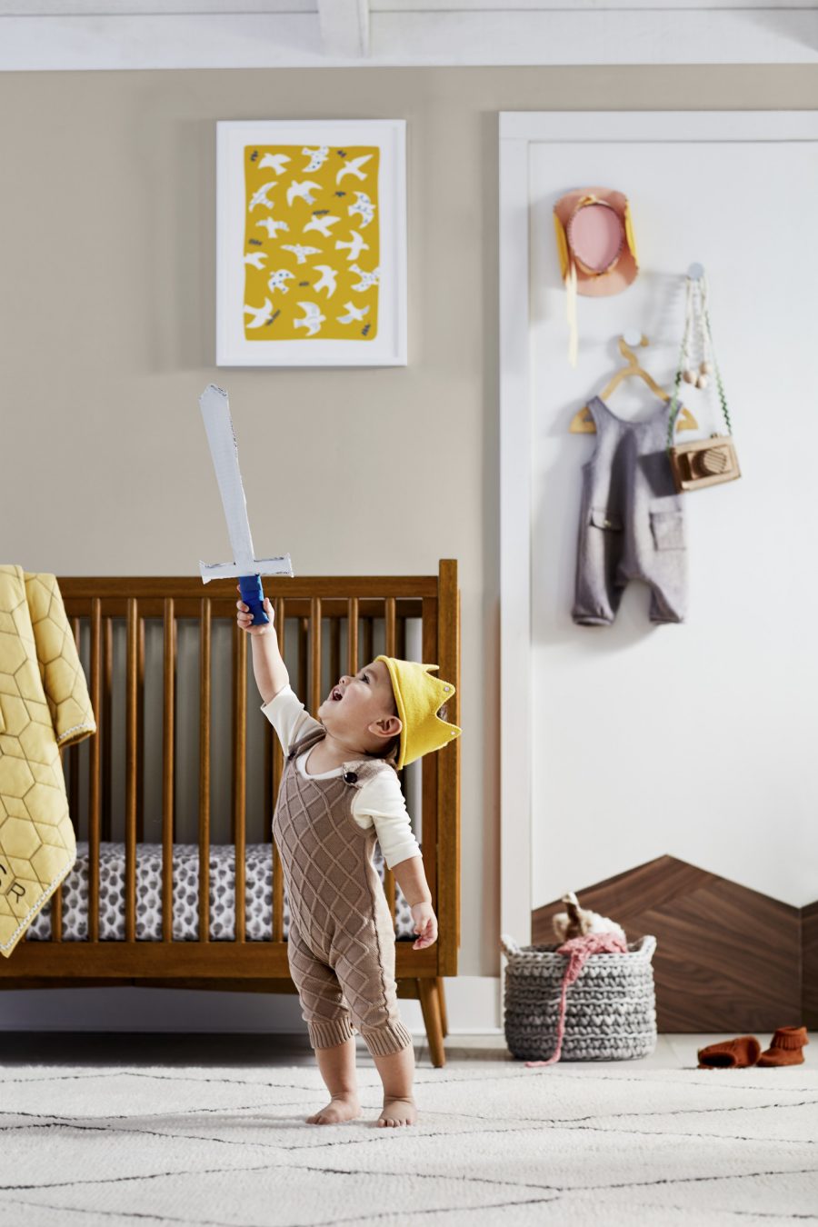 mid century baby crib