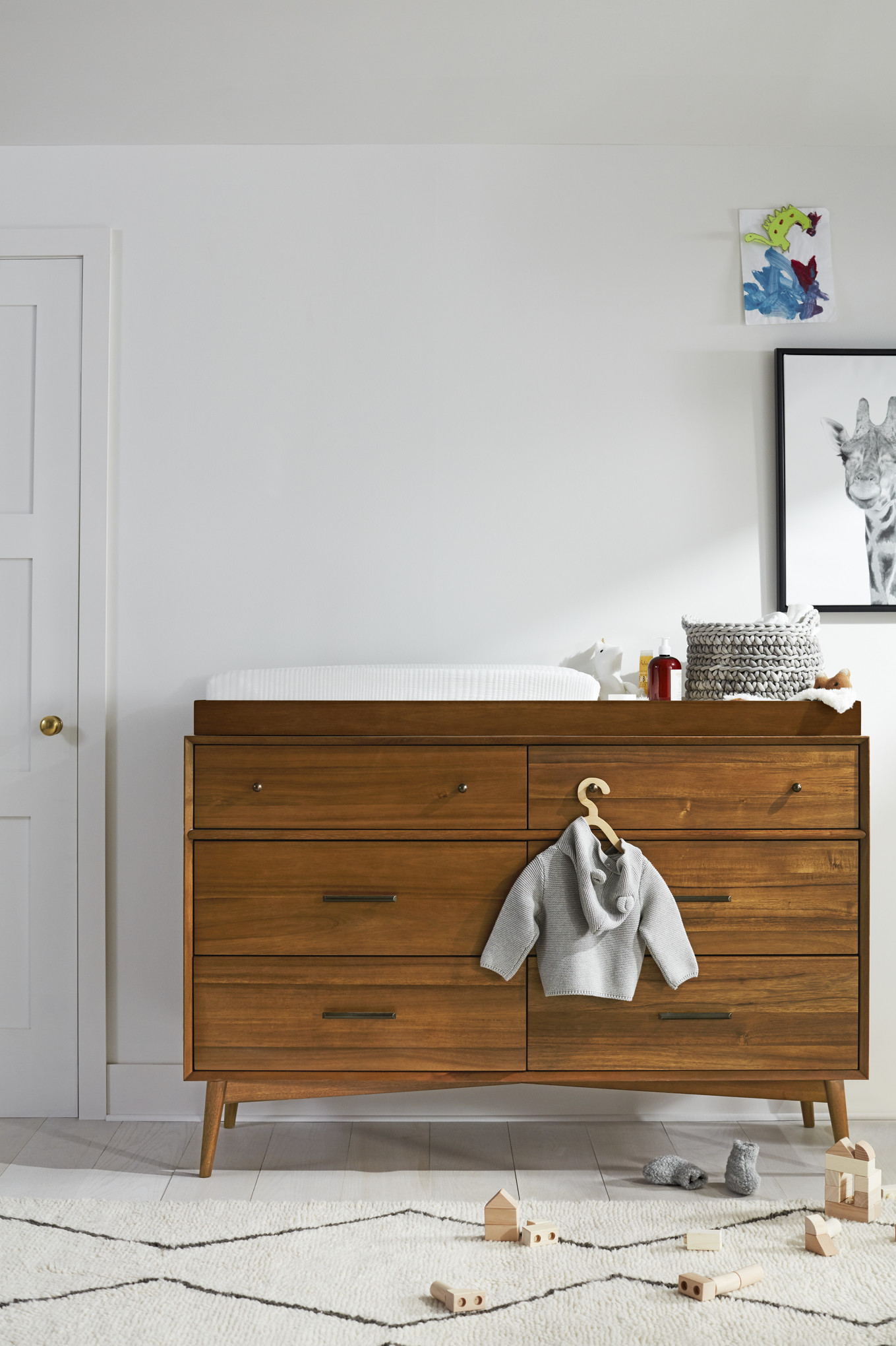 mid century changing table dresser