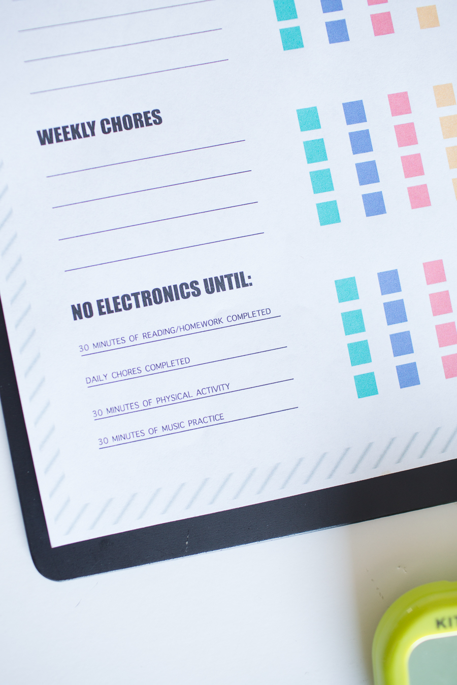 Earn Screen Time Chart