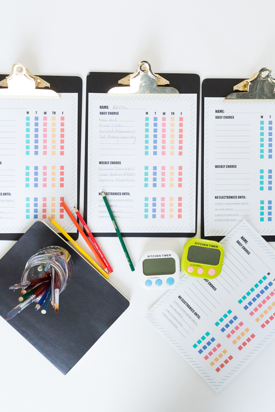 Chore Chart For Electronic Time