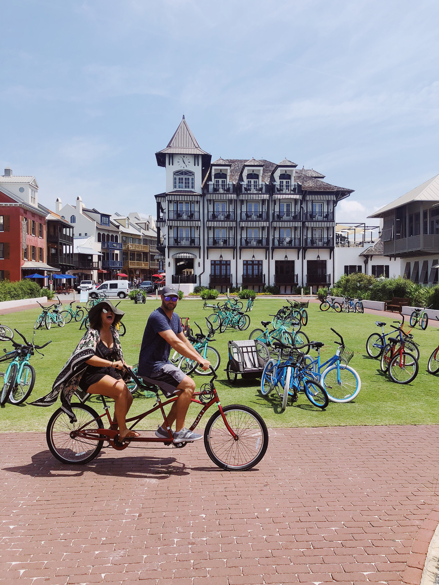 Tips for Planning the Perfect Family Beach Trip to Rosemary Beach tandem bicycle Rosemary beach bike rental The Pearl Rosemary Beach