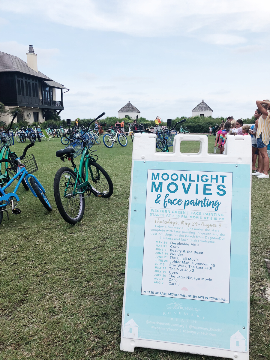 Tips for Planning the Perfect Family Beach Trip to Rosemary Beach movie night on the lawn 30A