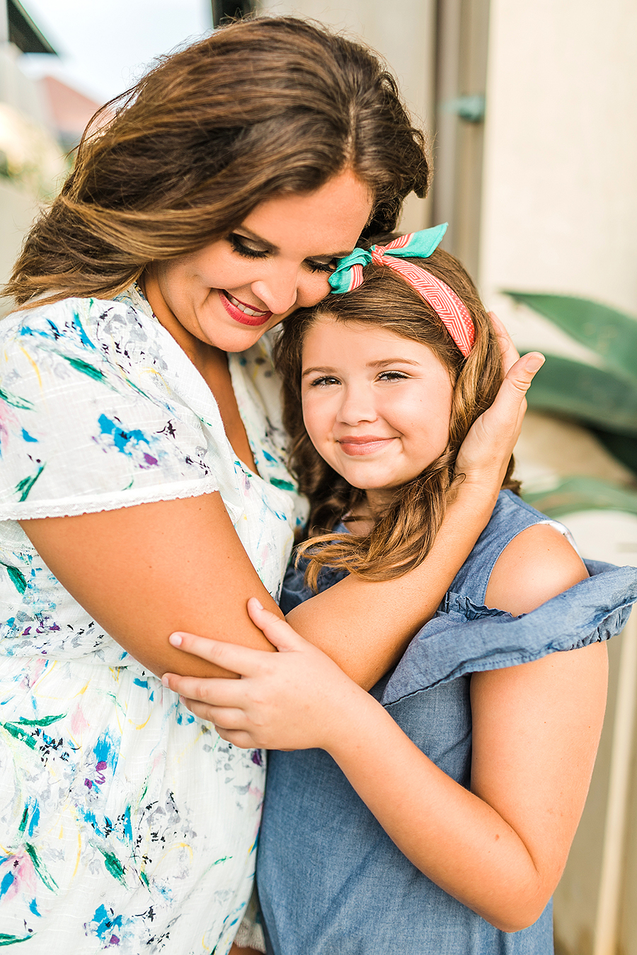 making drastic parenting choices mother daughter photos family beach photos what to wear Rosemary beach family photos floral wrap dress denim cold shoulder dress