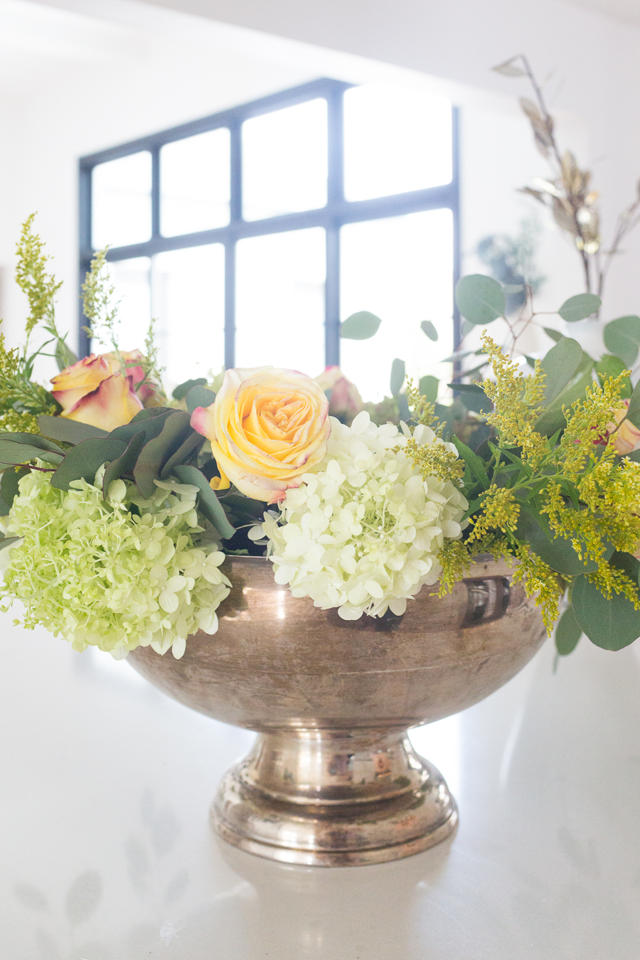 DIY Silver Urn Pumpkin Centerpiece for Fall6 CC & Mike