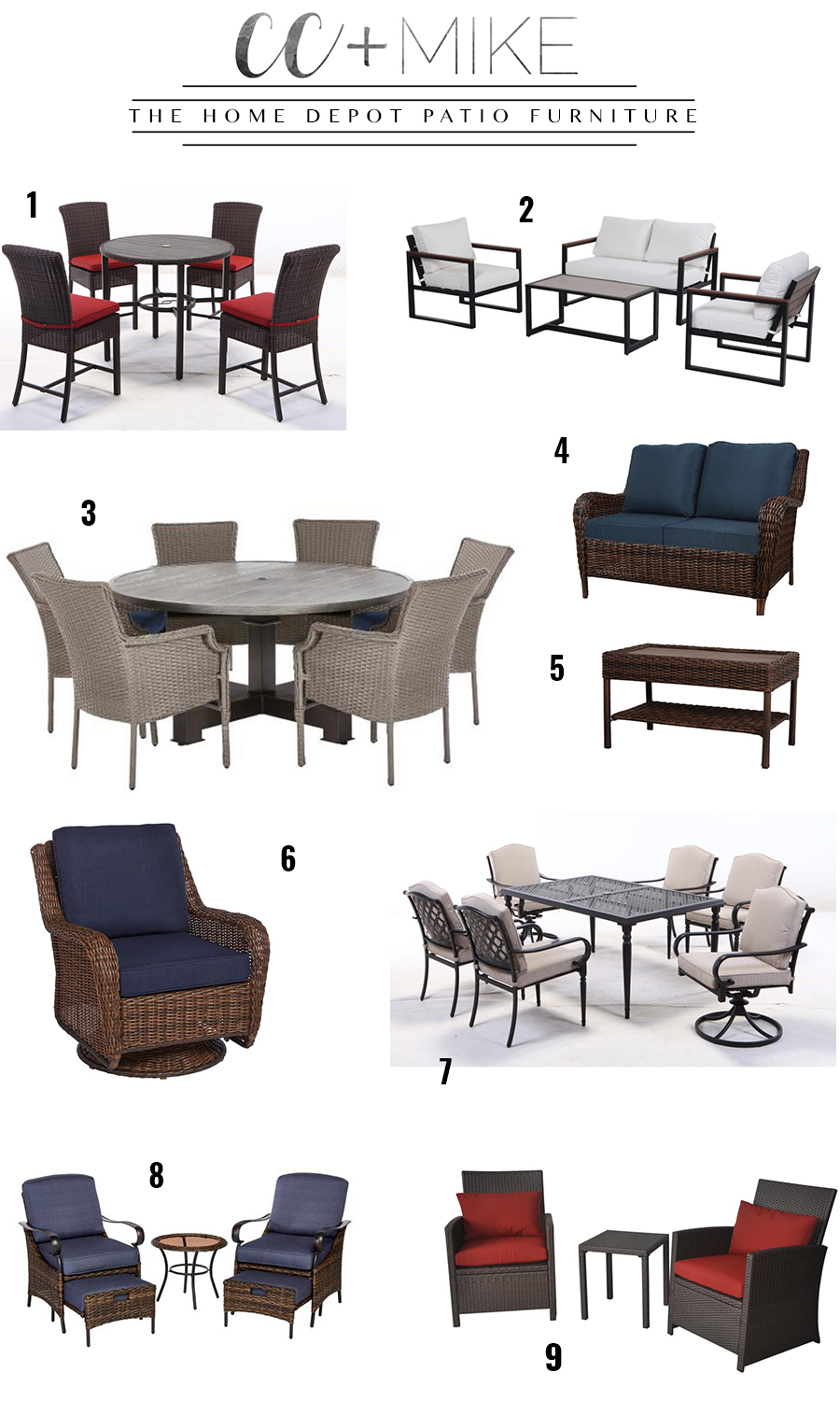 How to Prepare Your Patio for Spring with the Home Depot with a variety of patio furniture in various colors and sizes