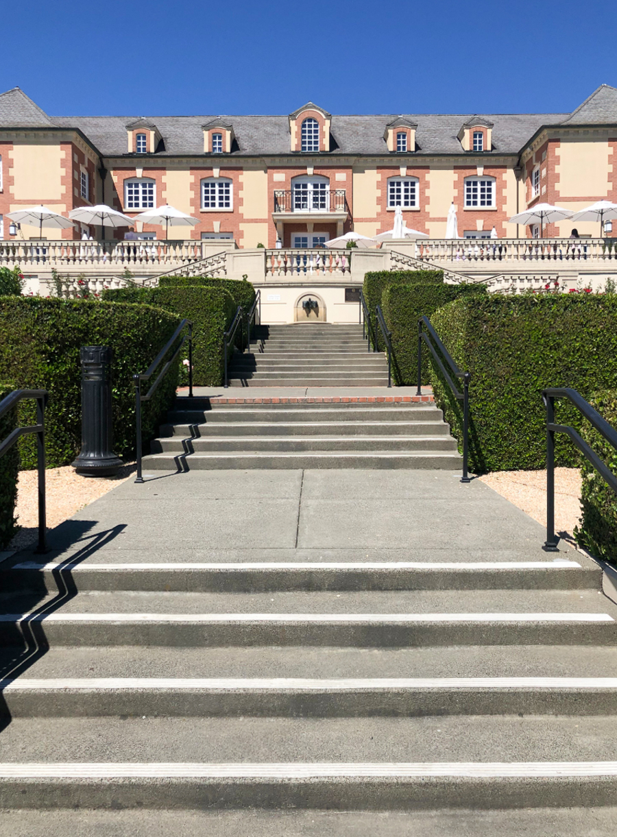 napa valley grande building from the front view and steps