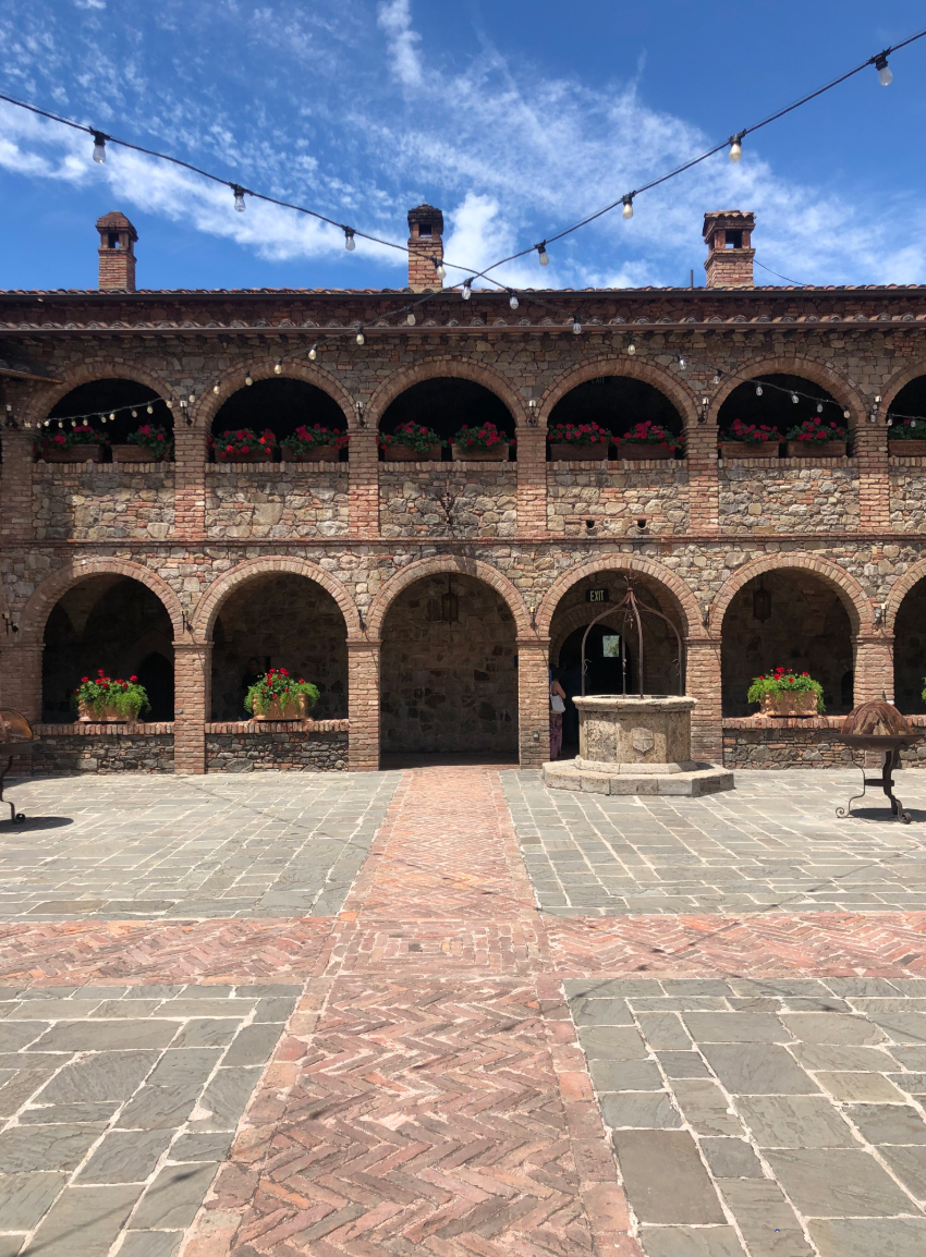 inside the beautiful brick and stone castle