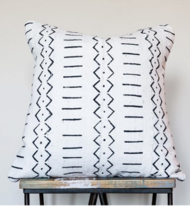 cc and mike the shop mudcloth pillows black and white