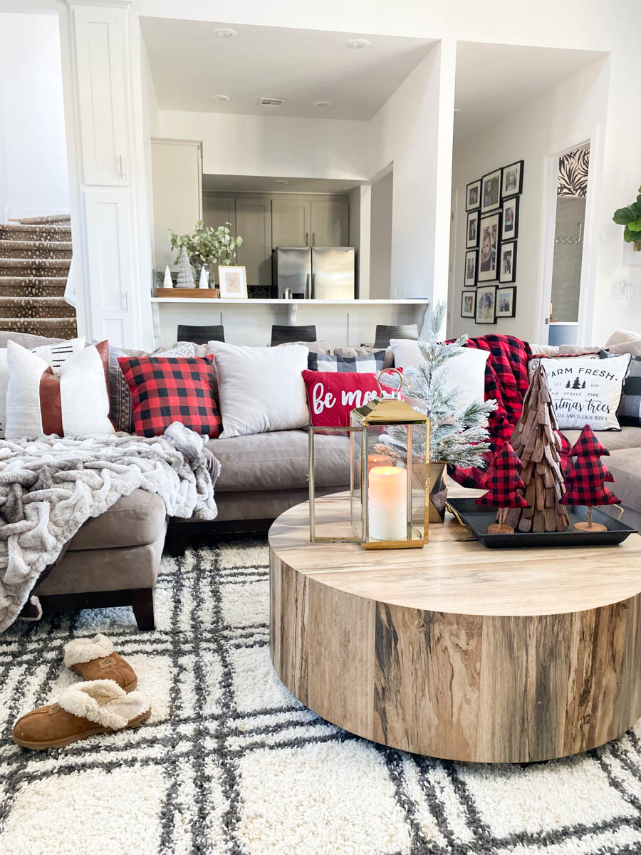 Affordable Buffalo Plaid Holiday Pillows and Decor, CC and Mike