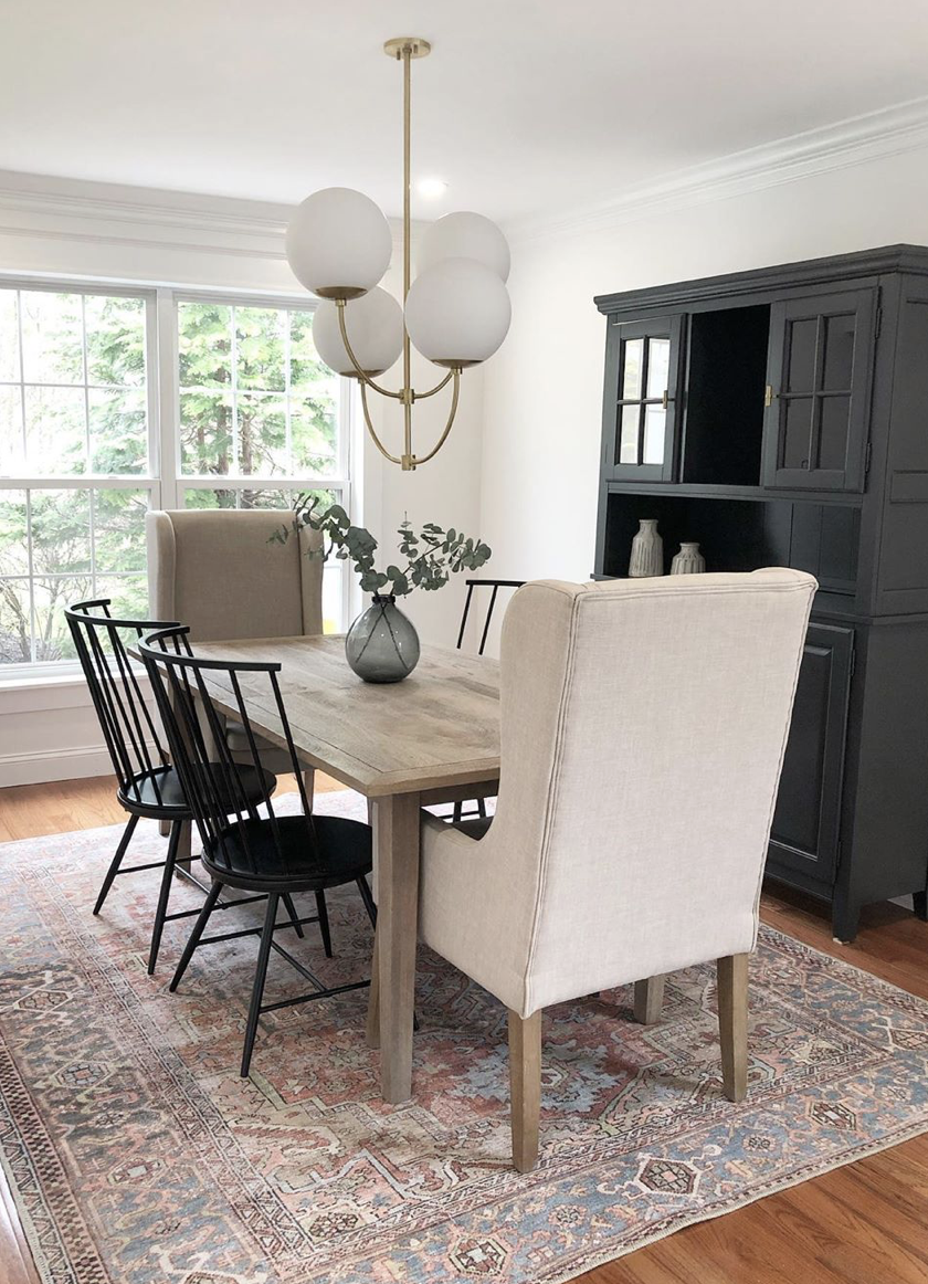 black spindle dining chairs