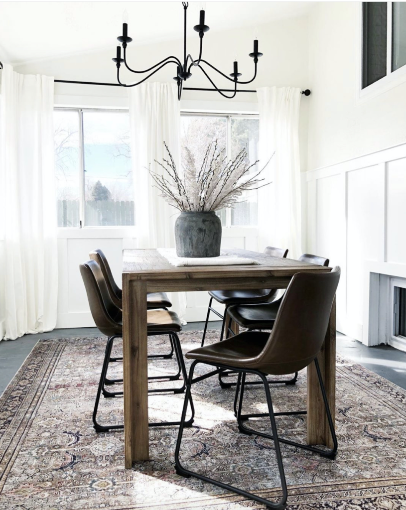 How-to-Update-Your-Rugs-for-Spring olive charcoal Layla with a wood ...