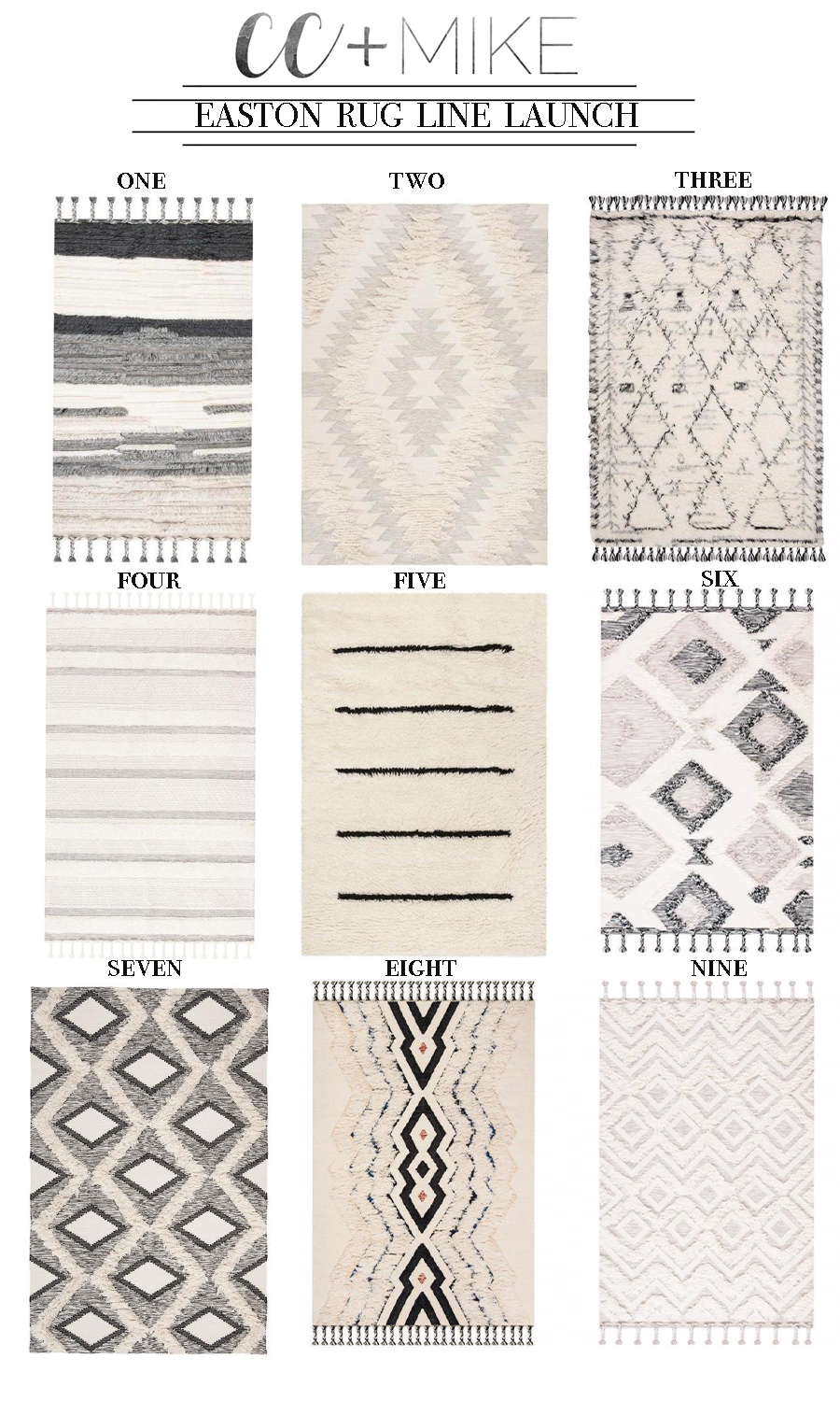 5 Tips for Boys Bedroom Design easton rug line launch cc and mike plush cozy black and white aztec and stripe rugs with tassels