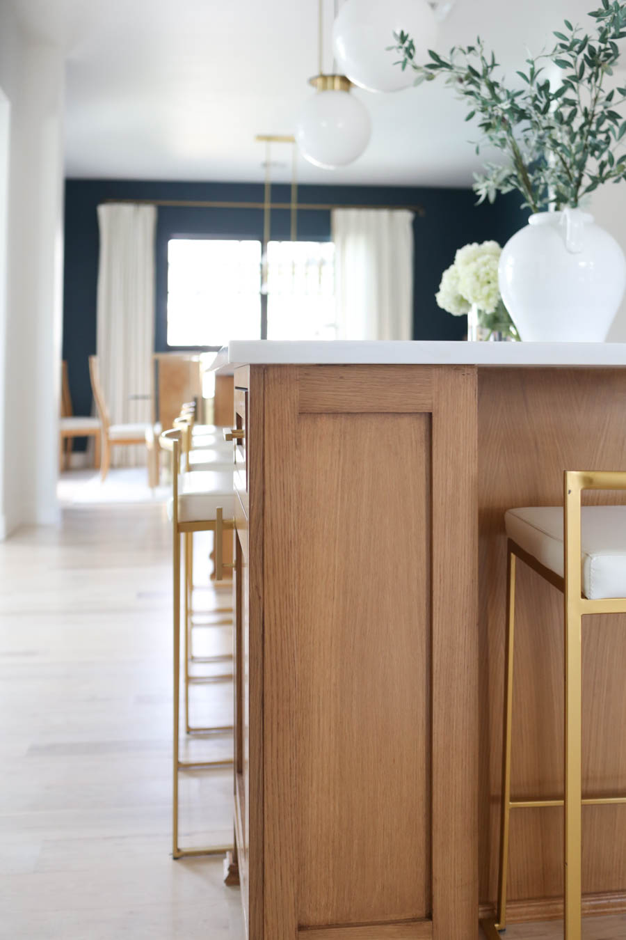 CC and MIke Kitchen Remodel Reveal large natural wood island with