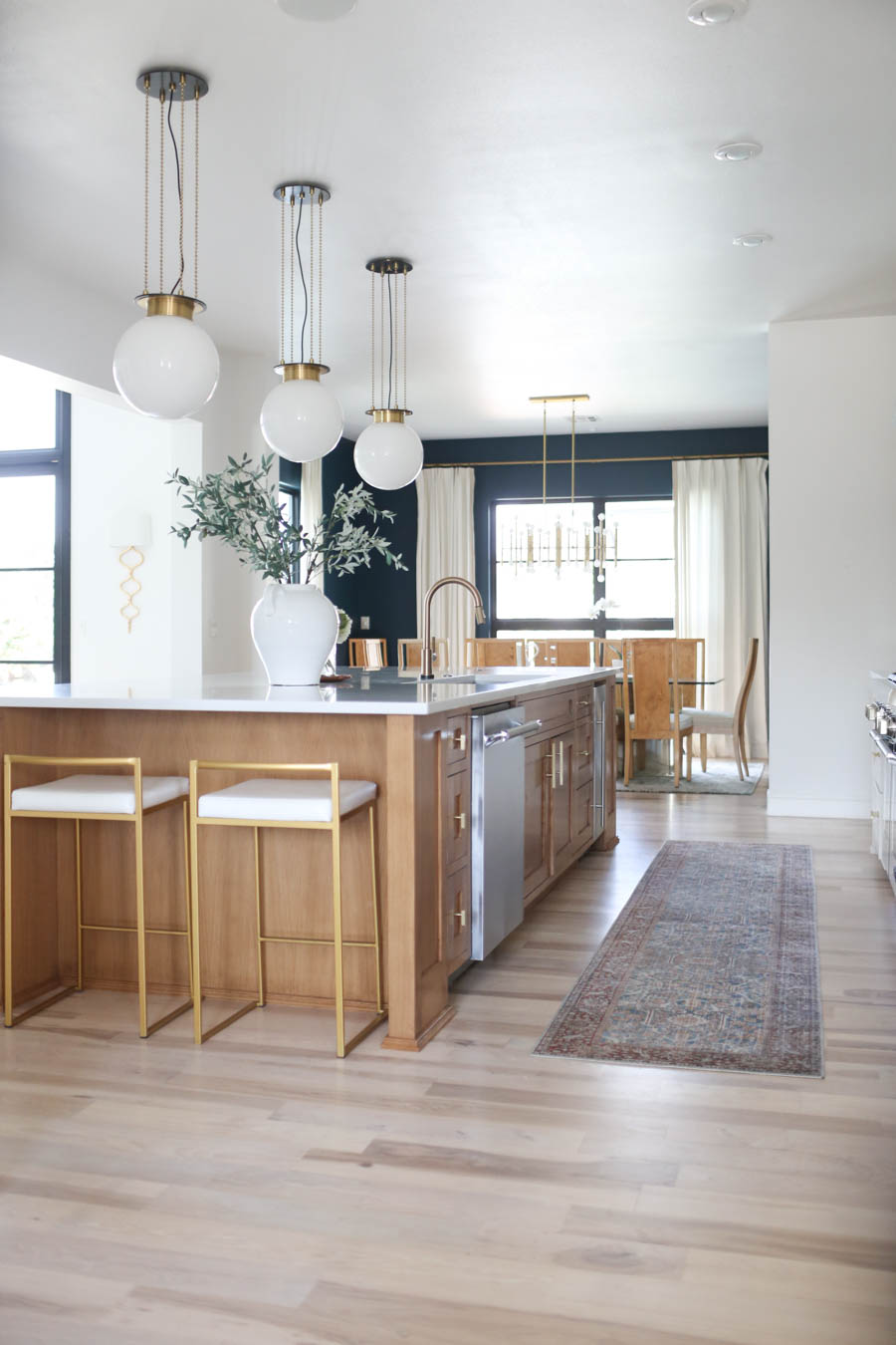 CC and MIke Kitchen Remodel Reveal large natural wood island with
