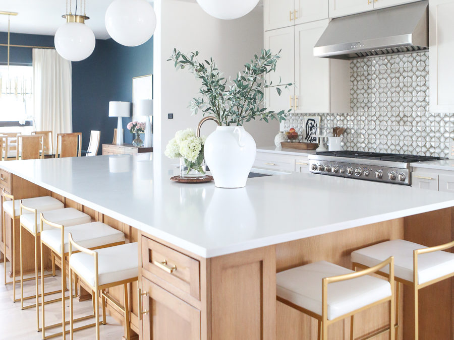 Cc And Mike Kitchen Remodel Reveal, White Quartz Countertops With Natural Wood Cabinets