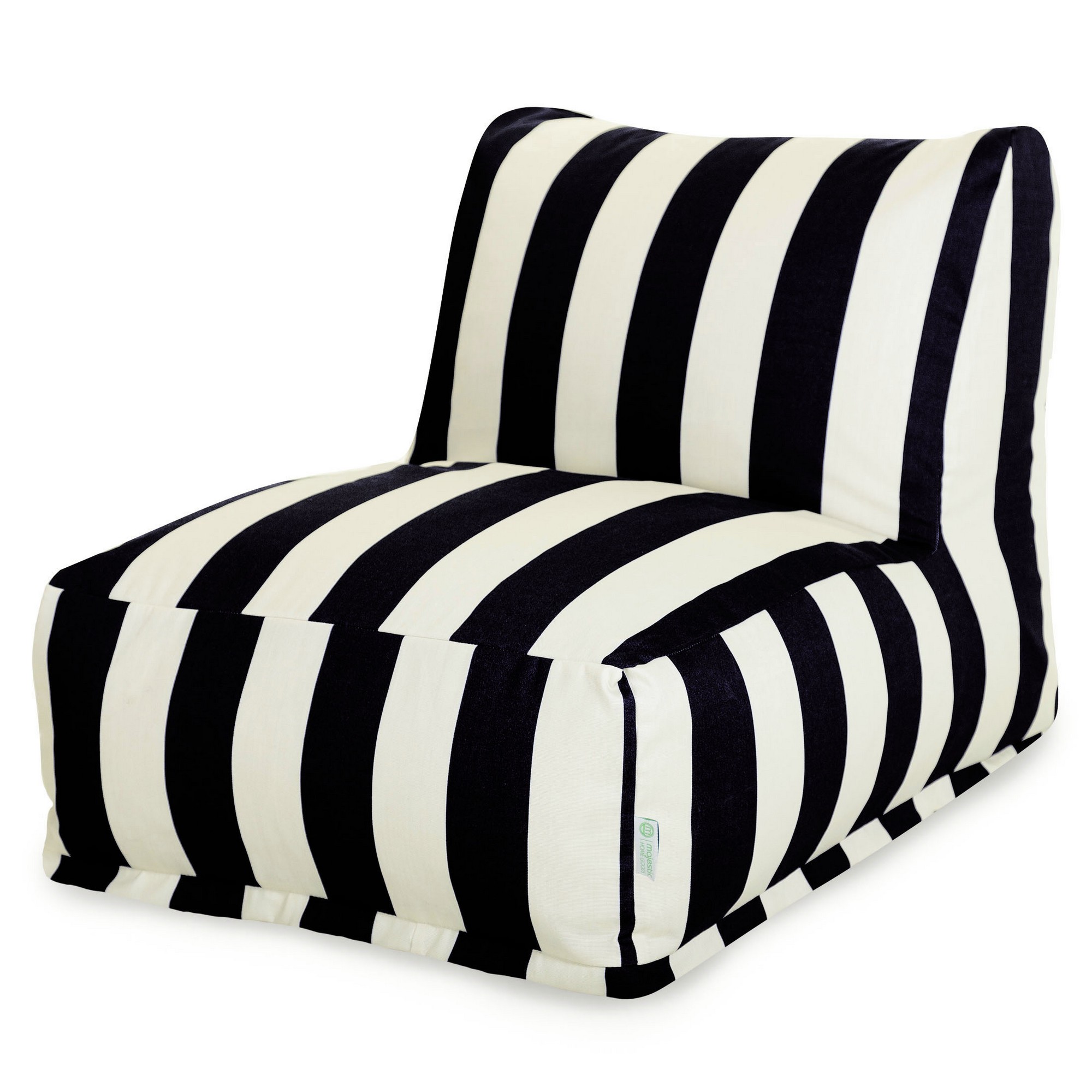 Majestic Home Goods Indoor Outdoor Black Vertical Stripe Chair Lounger