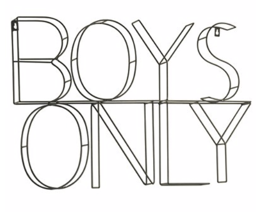 How to Decorate Boys Rooms on a Budget BOYS ONLY wire sign