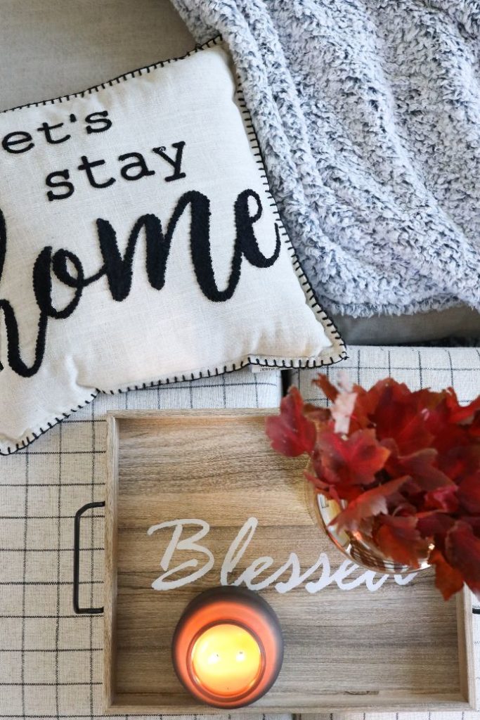 Let’s stay home pillow + blessed board