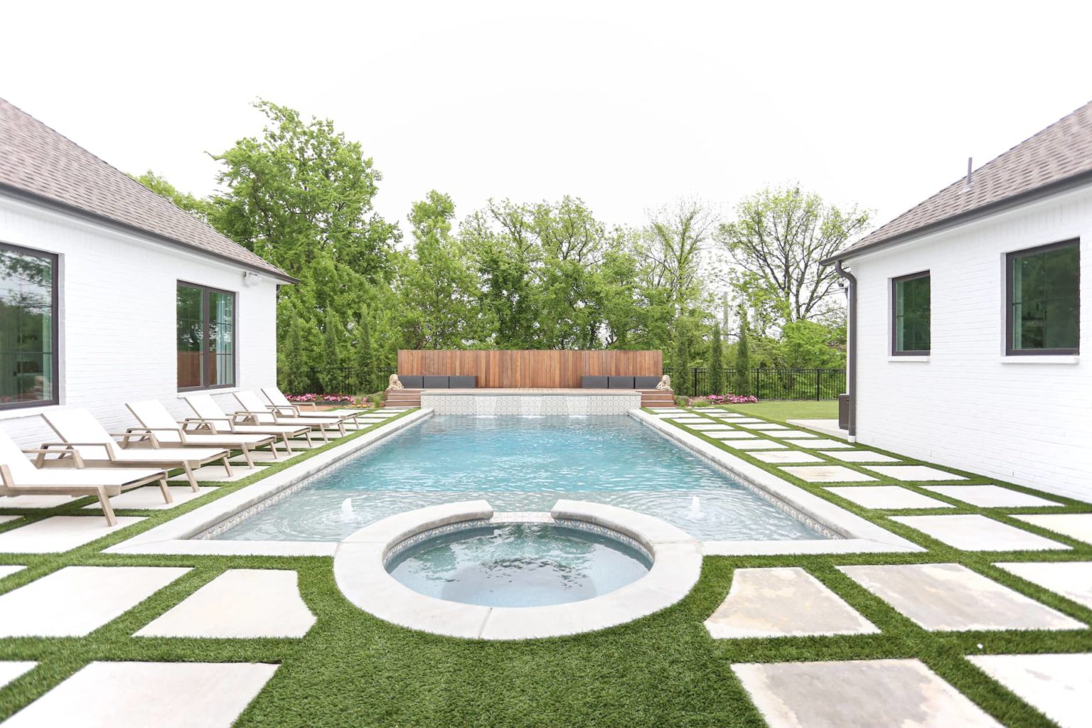 Large courtyard with pool